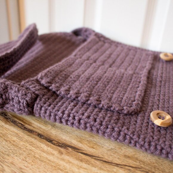 Messenger Bag - Crocheted Purple Shoulder Bag - Picture 4 of 8